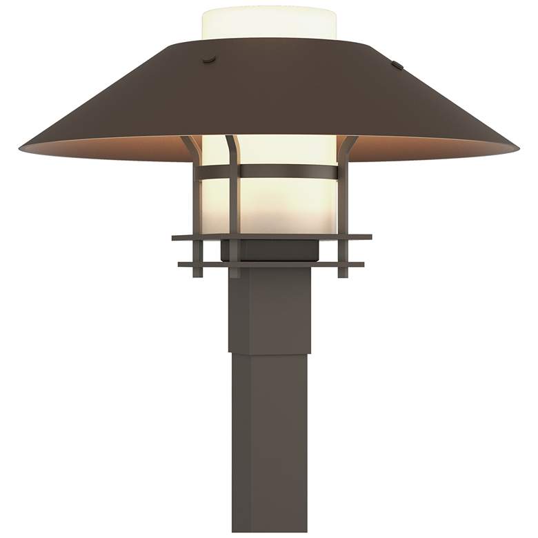 Image 1 Henry 15.8 inchH Bronze Accented Smoke Outdoor Post Light w/ Opal Shade