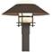 Henry 15.8"H Bronze Accented Smoke Outdoor Post Light w/ Opal Shade