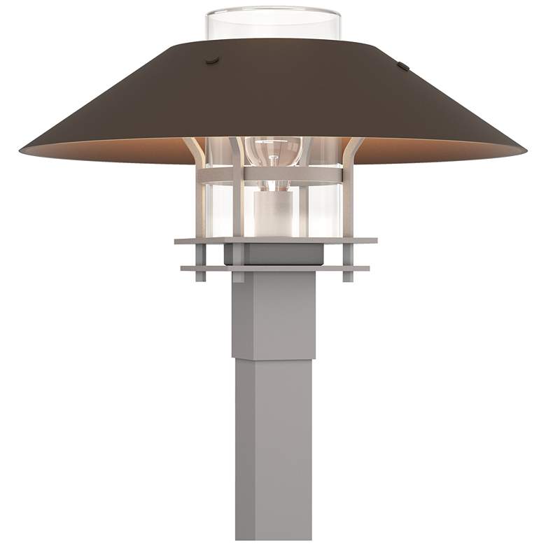 Image 1 Henry 15.8 inchH Bronze Accented Steel Outdoor Post Light w/ Clear Shade