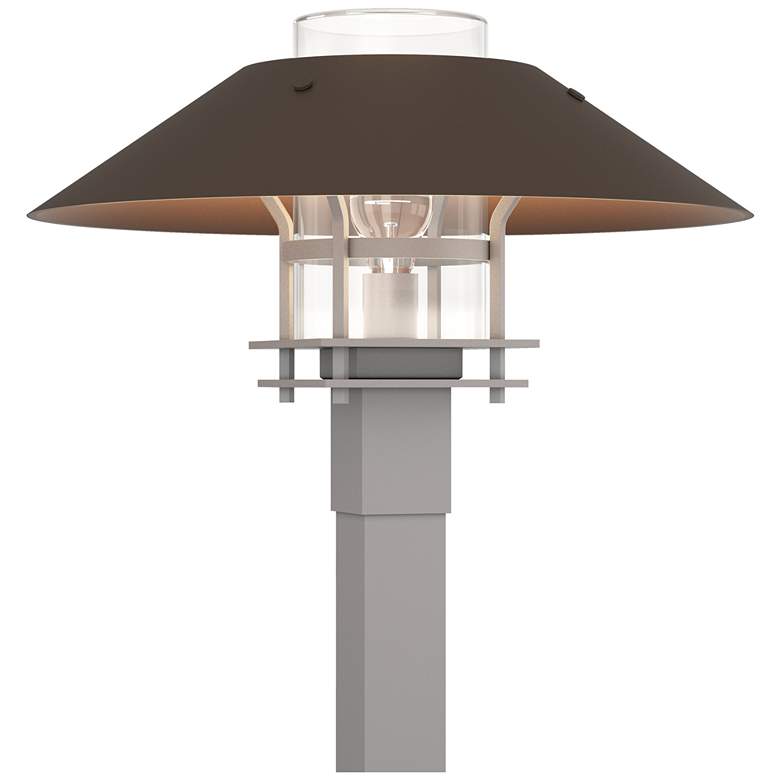 Image 1 Henry 15.8"H Bronze Accented Steel Outdoor Post Light w/ Clear Shade
