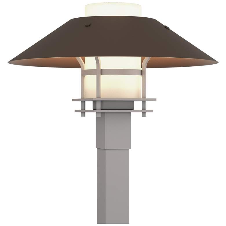 Image 1 Henry 15.8"H Bronze Accented Steel Outdoor Post Light w/ Opal Shade