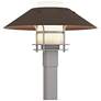 Henry 15.8"H Bronze Accented Steel Outdoor Post Light w/ Opal Shade