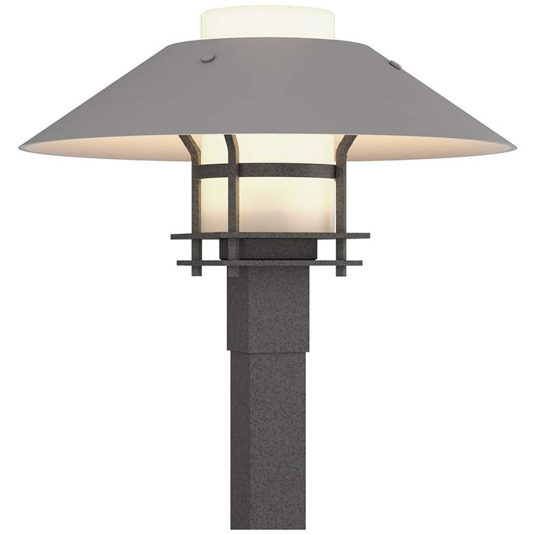 Image 1 Henry 15.8"H Burnished Steel Accented Iron Outdoor Post Light w/ Opal