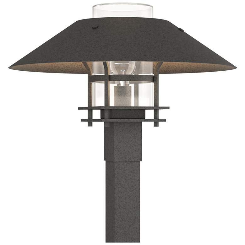 Image 1 Henry 15.8"H Iron Accented Iron Outdoor Post Light w/ Clear Shade