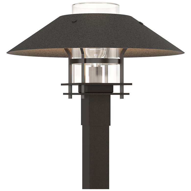 Image 1 Henry 15.8 inchH Iron Accented Oiled Bronze Outdoor Post Light w/ Clear Sh