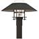 Henry 15.8"H Iron Accented Oiled Bronze Outdoor Post Light w/ Clear Sh