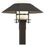 Henry 15.8"H Iron Accented Oiled Bronze Outdoor Post Light w/ Opal Sha