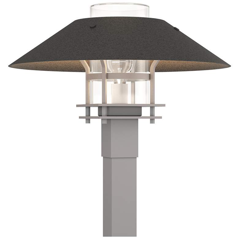 Image 1 Henry 15.8"H Iron Accented Steel Outdoor Post Light w/ Clear Shade
