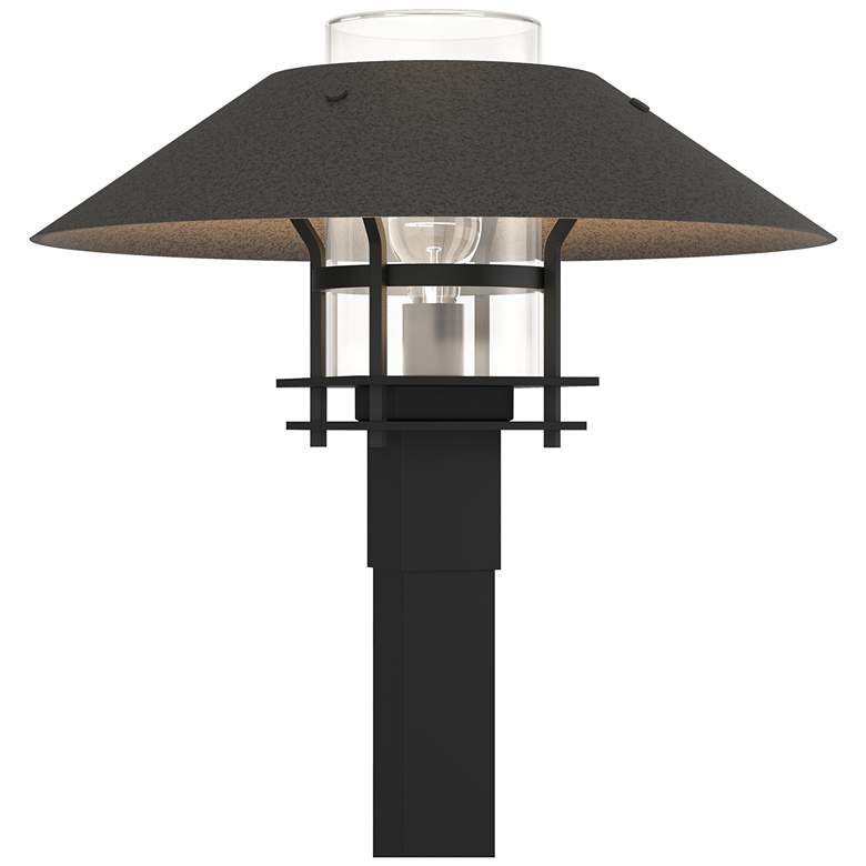 Image 1 Henry 15.8"H Natural Iron Accented Black Outdoor Post Light w/ Clear S