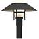 Henry 15.8"H Natural Iron Accented Black Outdoor Post Light w/ Opal Sh