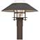 Henry 15.8"H Natural Iron Accented Bronze Outdoor Post Light w/ Clear 