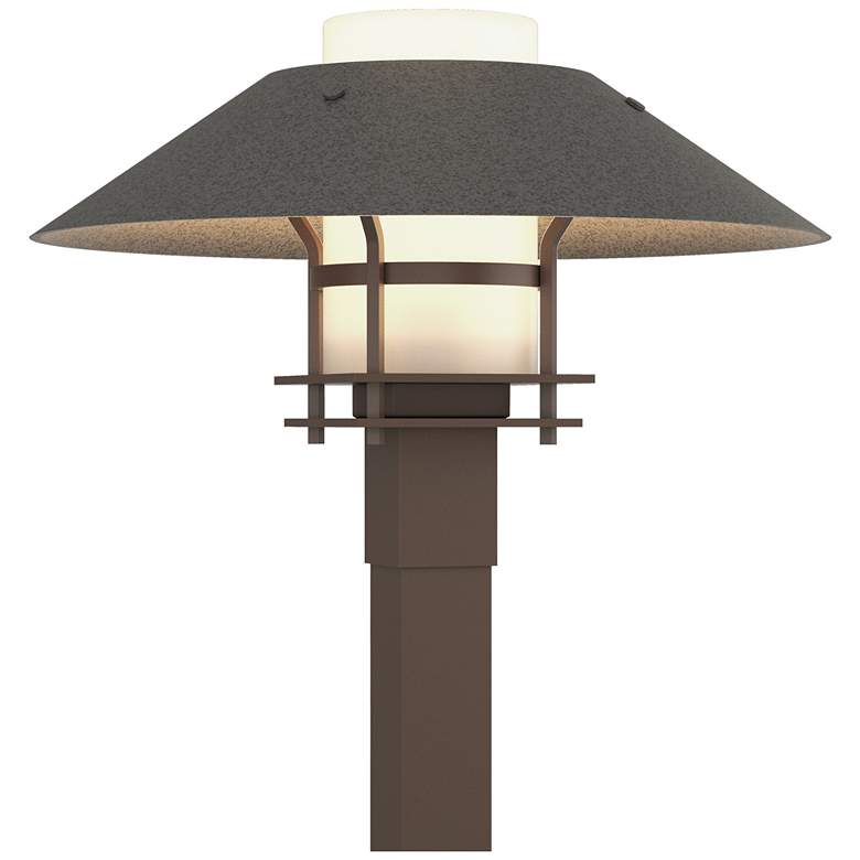 Image 1 Henry 15.8 inchH Natural Iron Accented Bronze Outdoor Post Light w/ Opal S