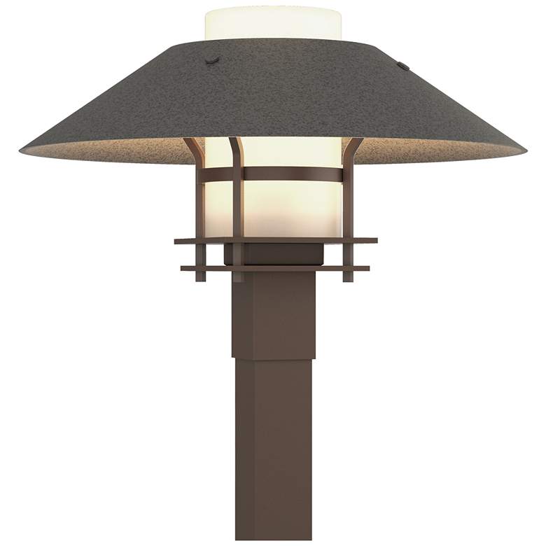 Image 1 Henry 15.8"H Natural Iron Accented Bronze Outdoor Post Light w/ Opal S