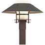 Henry 15.8"H Natural Iron Accented Bronze Outdoor Post Light w/ Opal S