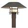 Henry 15.8"H Natural Iron Accented Bronze Outdoor Post Light w/ Opal S