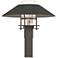 Henry 15.8"H Natural Iron Accented Smoke Outdoor Post Light w/ Clear S