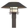 Henry 15.8"H Natural Iron Accented Smoke Outdoor Post Light w/ Opal Sh