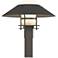 Henry 15.8"H Natural Iron Accented Smoke Outdoor Post Light w/ Opal Sh