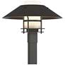 Henry 15.8"H Oiled Bronze Accented Iron Outdoor Post Light w/ Opal Sha