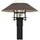 Henry 15.8"H Smoke Accented Black Outdoor Post Light w/ Clear Shade