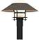 Henry 15.8"H Smoke Accented Black Outdoor Post Light w/ Opal Shade
