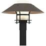 Henry 15.8"H Smoke Accented Black Outdoor Post Light w/ Opal Shade