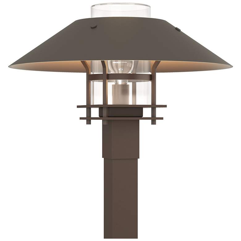 Image 1 Henry 15.8 inchH Smoke Accented Bronze Outdoor Post Light w/ Clear Shade