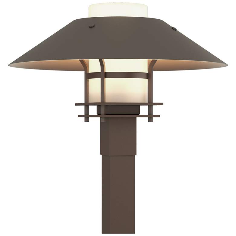 Image 1 Henry 15.8 inchH Smoke Accented Bronze Outdoor Post Light w/ Opal Shade