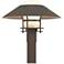 Henry 15.8"H Smoke Accented Bronze Outdoor Post Light w/ Opal Shade