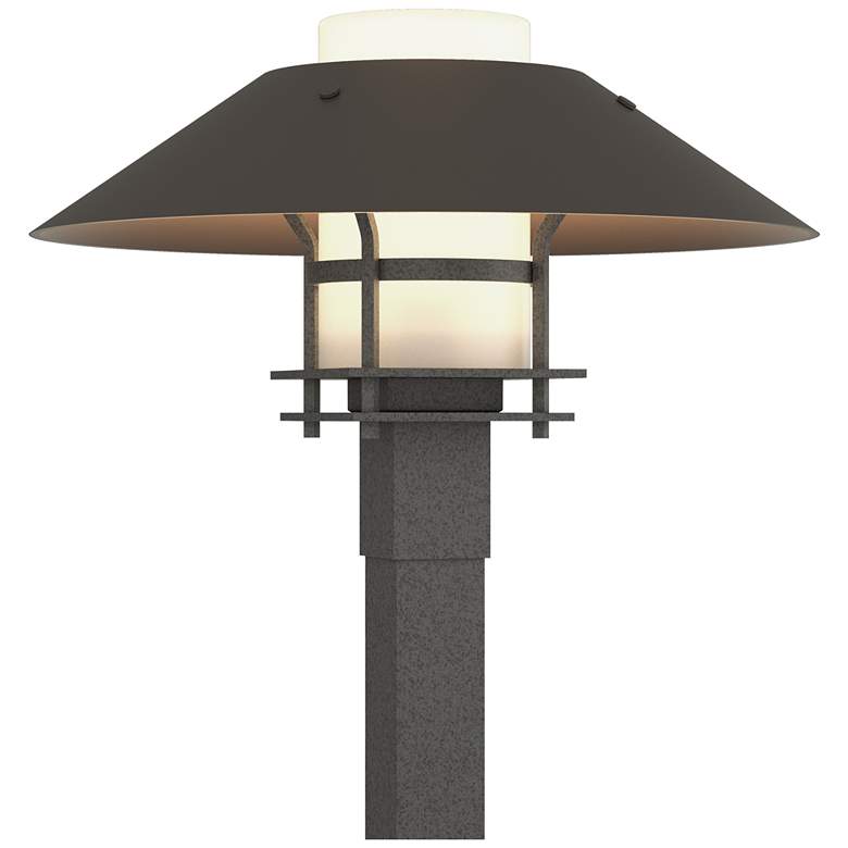 Image 1 Henry 15.8"H Smoke Accented Natural Iron Outdoor Post Light w/ Opal Sh