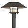 Henry 15.8"H Smoke Accented Natural Iron Outdoor Post Light w/ Opal Sh