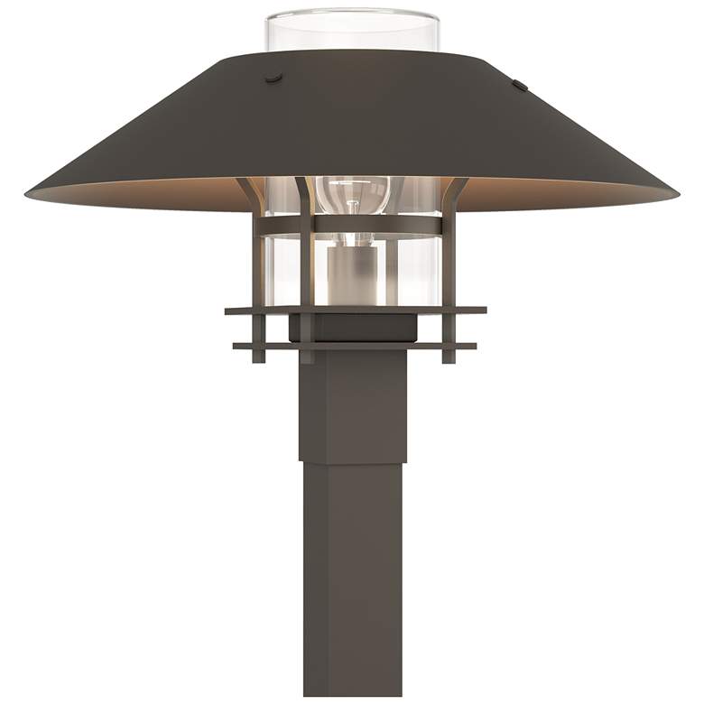 Image 1 Henry 15.8 inchH Smoke Accented Smoke Outdoor Post Light w/ Clear Shade