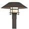 Henry 15.8"H Smoke Accented Smoke Outdoor Post Light w/ Opal Shade