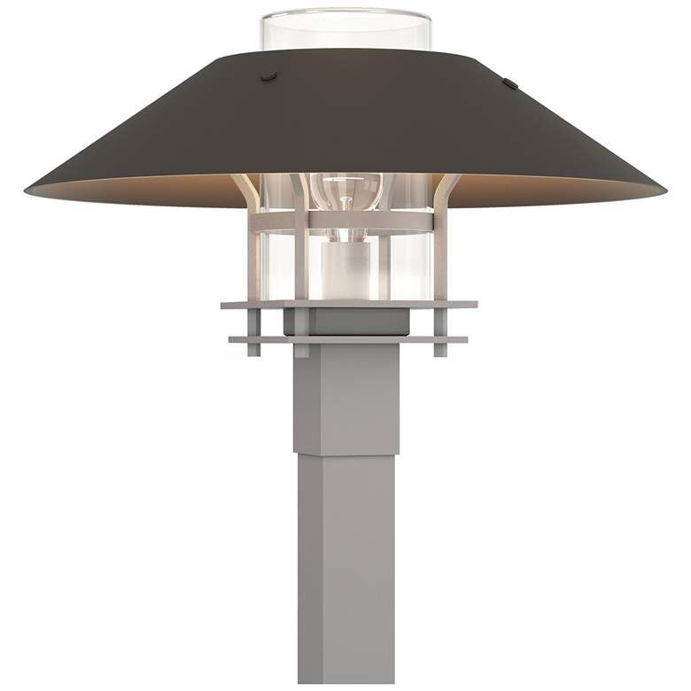 Image 1 Henry 15.8"H Smoke Accented Steel Outdoor Post Light w/ Clear Shade