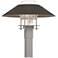 Henry 15.8"H Smoke Accented Steel Outdoor Post Light w/ Clear Shade