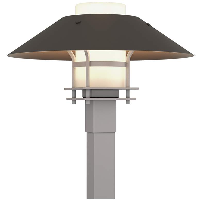 Image 1 Henry 15.8"H Smoke Accented Steel Outdoor Post Light w/ Opal Shade