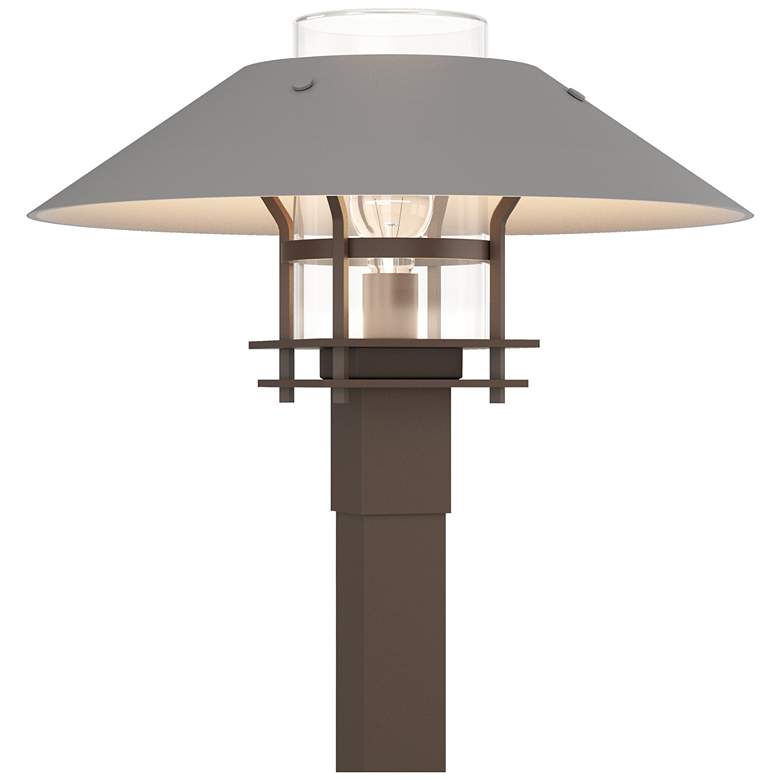 Image 1 Henry 15.8 inchH Steel Accented Bronze Outdoor Post Light w/ Clear Shade
