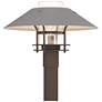 Henry 15.8"H Steel Accented Bronze Outdoor Post Light w/ Clear Shade