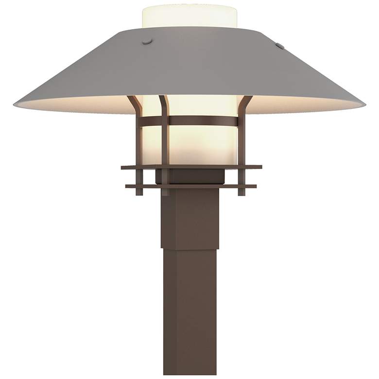 Image 1 Henry 15.8"H Steel Accented Bronze Outdoor Post Light w/ Opal Shade