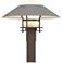 Henry 15.8"H Steel Accented Bronze Outdoor Post Light w/ Opal Shade