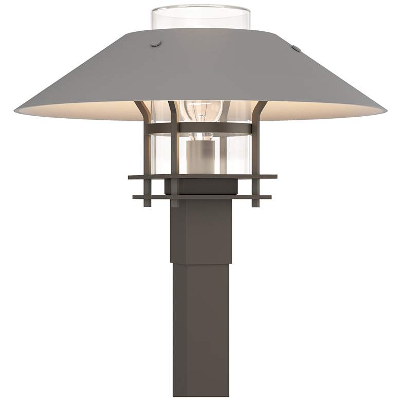 Image 1 Henry 15.8"H Steel Accented Smoke Outdoor Post Light w/ Clear Shade