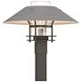 Henry 15.8"H Steel Accented Smoke Outdoor Post Light w/ Clear Shade