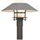 Henry 15.8"H Steel Accented Smoke Outdoor Post Light w/ Opal Shade