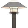 Henry 15.8"H Steel Accented Smoke Outdoor Post Light w/ Opal Shade