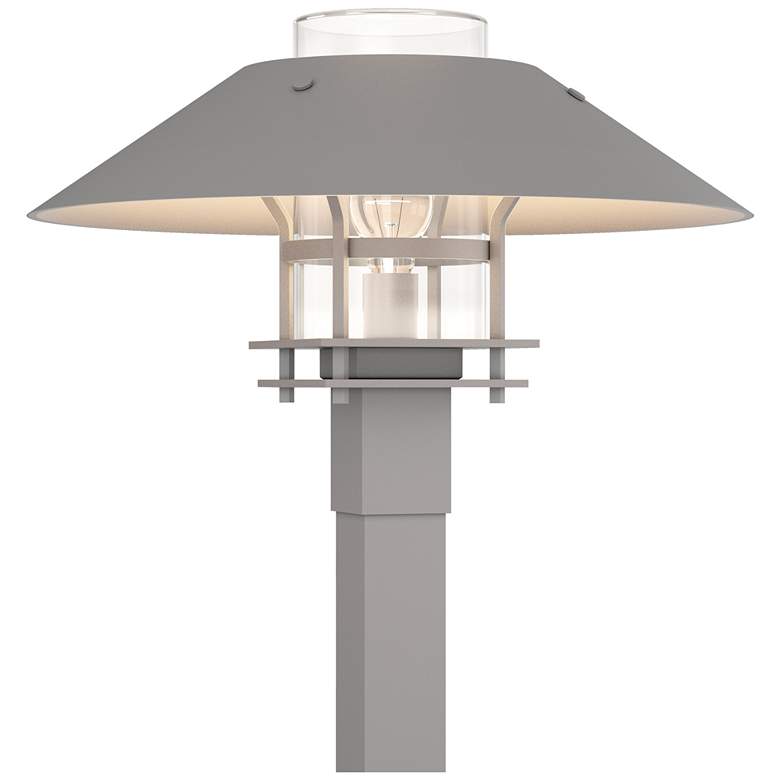 Image 1 Henry 15.8"H Steel Accented Steel Outdoor Post Light w/ Clear Shade