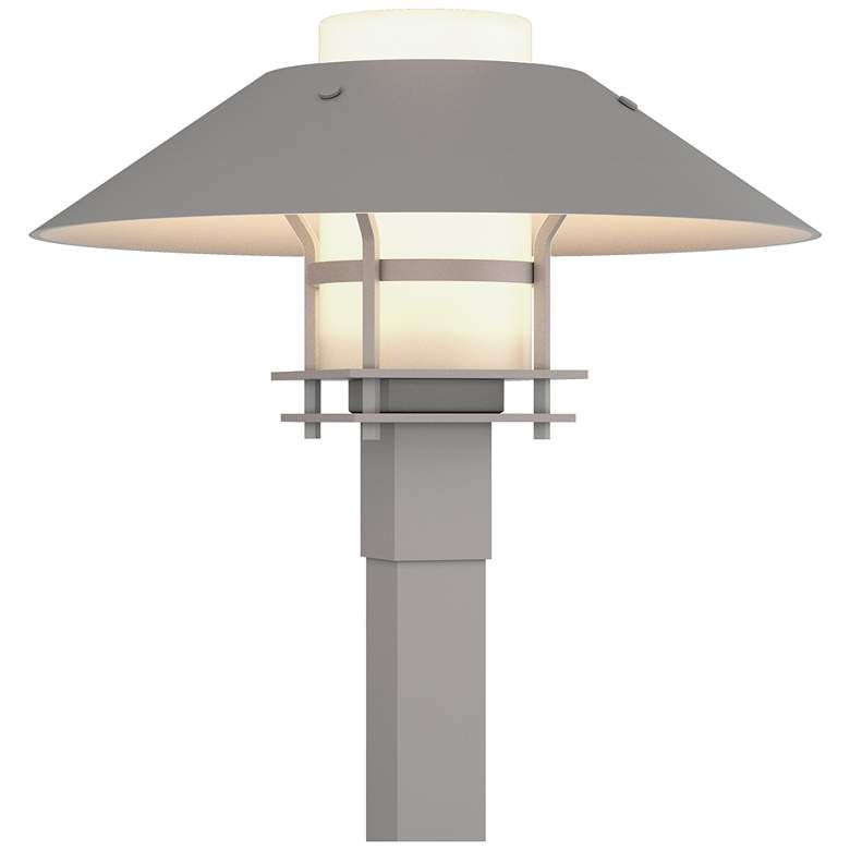Image 1 Henry 15.8"H Steel Accented Steel Outdoor Post Light w/ Opal Shade