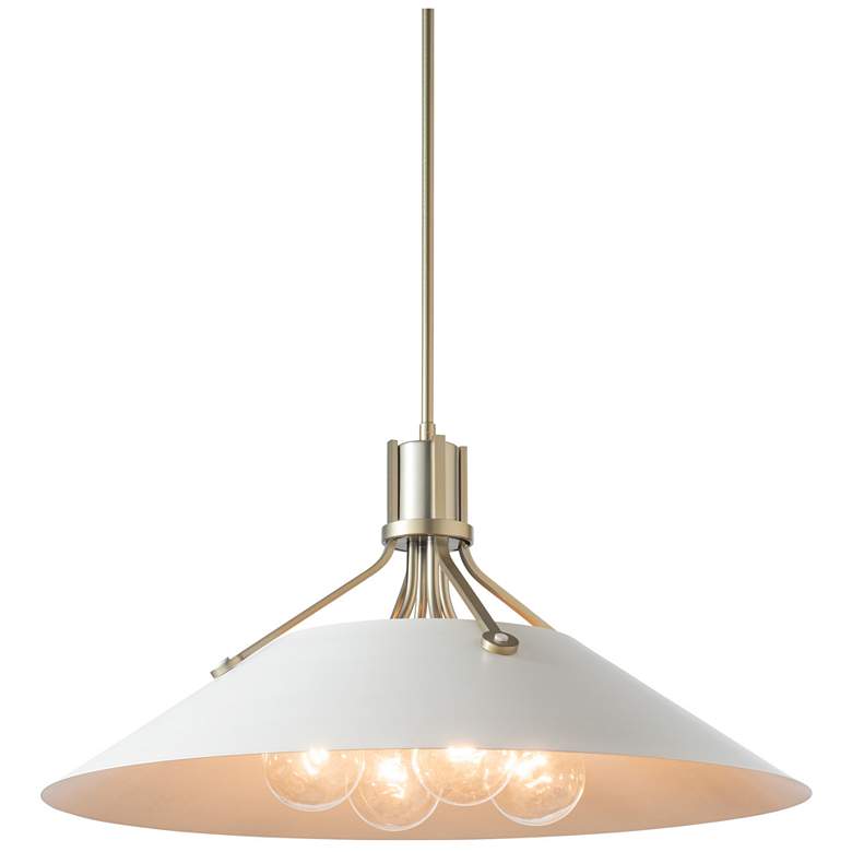 Image 1 Henry 23.1" Wide White Accent Modern Brass Pendant