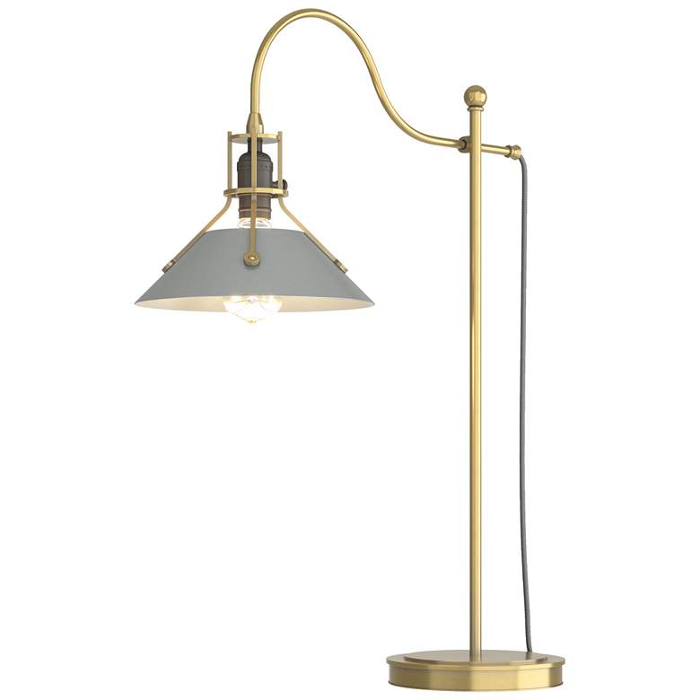 Image 1 Henry 27.1"H Vintage Platinum Accented Modern Brass Table Lamp