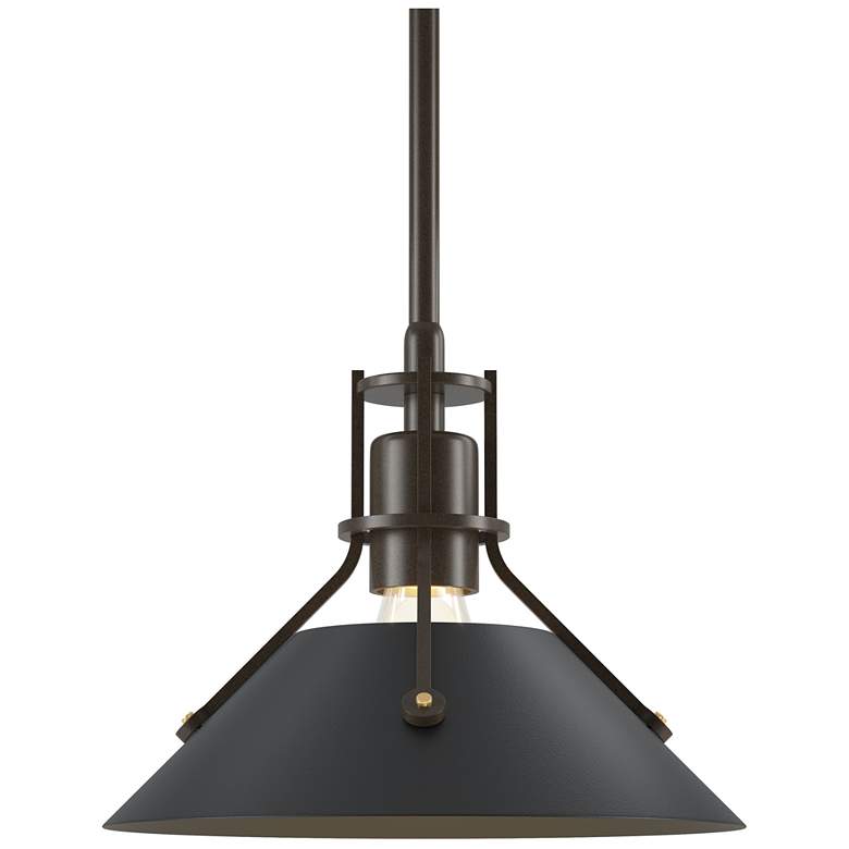 Image 1 Henry 9.2" Wide Black Accented Bronze Mini-Pendant