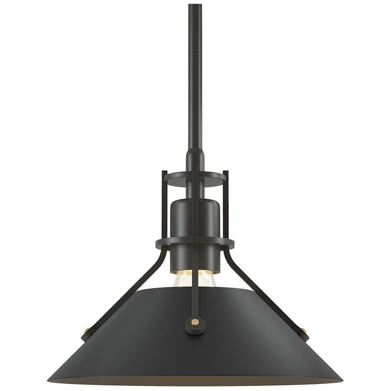 Image 1 Henry 9.2" Wide Black Accented Dark Smoke Mini-Pendant